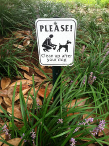 Clean up after your dog garden signs