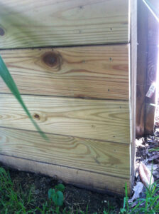 Side of planter box