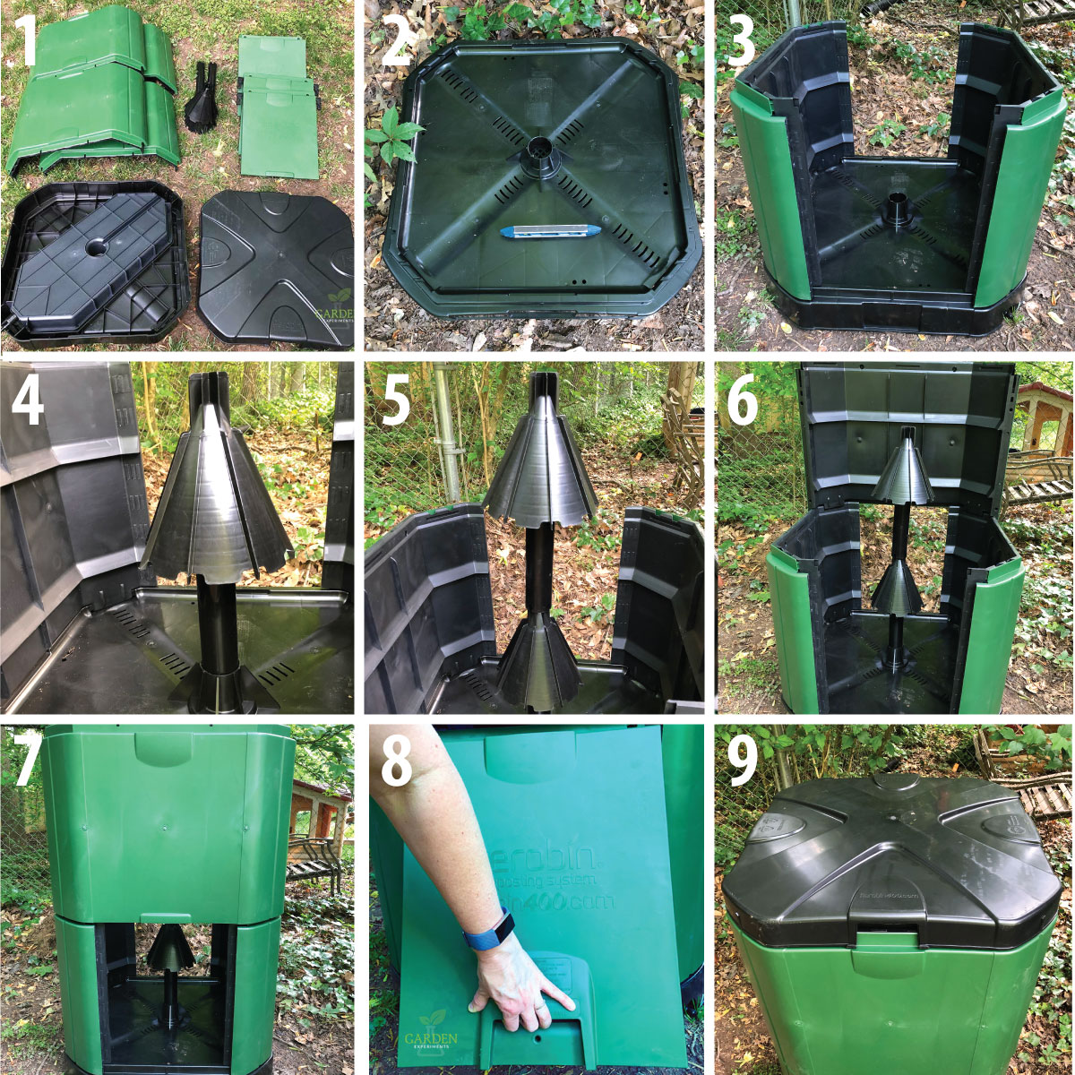 Steps to assemble the Aerobin 400 Composter